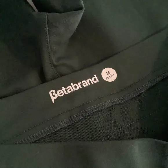 Betabrand Black Green Ponte Knit Yoga Dress Pant Medium Petite - Picture 10 of 11